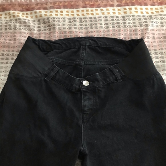 ASOS maternity black cropped flare fringe jeans - Picture 4 of 6